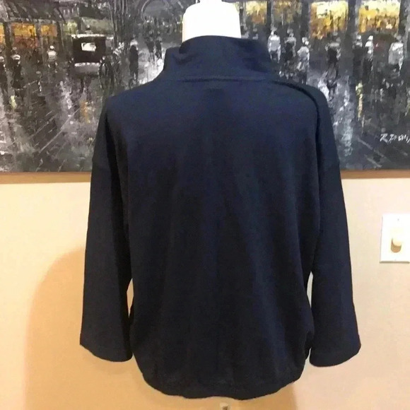 J. Jill Fit Cotton Blend Soft Cowl Neck Elastic Waist 3/4 Sleeves Top-Size MP - Picture 2 of 8